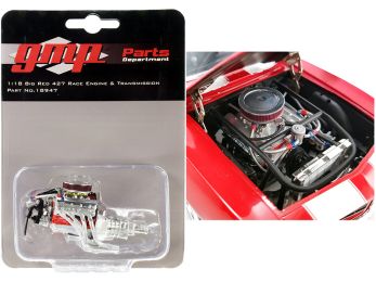 Big Red 427 Race Engine and Transmission Replica from \1969 Chevrolet Camaro Big Red Camaro\" 1/18 Scale by GMP"""