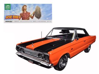 1967 Plymouth Belvedere GTX Convertible Orange \Joe Dirt\" Movie (2001) 1/18 Diecast Car Model by Greenlight"""