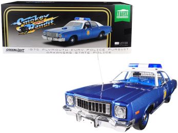 1975 Plymouth Fury Police Pursuit Arkansas State Police \Smokey and The Bandit\" (1977) Movie 1/18 Diecast Model Car by Greenlight"""