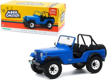 1972 Jeep CJ-5 Blue \Mork & Mindy\" (1978-1982) TV Series 1/18 Diecast Model Car by Greenlight"""