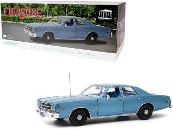 1977 Plymouth Fury Steel Blue (Detective Rudolph Junkins\') \Christine\" (1983) Movie 1/18 Diecast Model Car by Greenlight"""