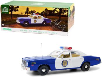 1975 Plymouth Fury \Osage County Sheriff\" Blue and White 1/18 Diecast Model Car by Greenlight"""