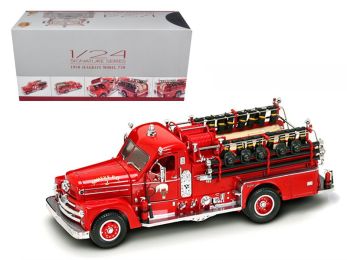 1958 Seagrave 750 Fire Engine Truck Red with Accessories 1/24 Diecast Model by Road Signature