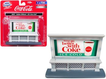 Outdoor Billboard 60\'s \Coca Cola\" for 1/87 (HO) Scale Models by Classic Metal Works"""