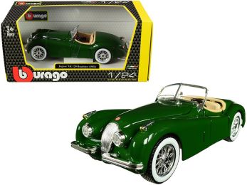 1951 Jaguar XK 120 Roadster Green 1/24 Diecast Model Car by Bburago