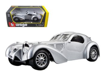 Bugatti Atlantic Silver 1/24 Diecast Model Car by Bburago