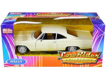 1965 Chevrolet Impala SS 396 Beige \Low Rider Collection\" 1/24 Diecast Model Car by Welly"""