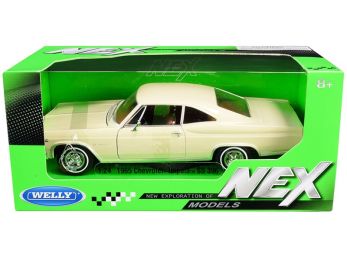 1965 Chevrolet Impala SS 396 Beige \NEX Models\" 1/24 Diecast Model Car by Welly"""