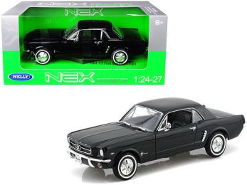 1964 1/2 Ford Mustang Coupe Hard Top Black 1/24-1/27 Diecast Model Car by Welly
