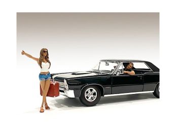 Hitchhiker 2-piece Figurine Set (White Shirt) for 1/18 Scale Models by American Diorama