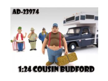 Cousin Budford \Trailer Park\" Figure For 1:24 Scale Diecast Model Cars by American Diorama"""