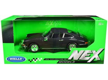 Porsche 911 Dark Gray \NEX Models\" 1/24 Diecast Model Car by Welly"""