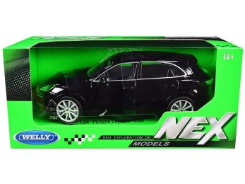 Porsche Cayenne Turbo Black with Silver Wheels \NEX Models\" 1/24 Diecast Model Car by Welly"""