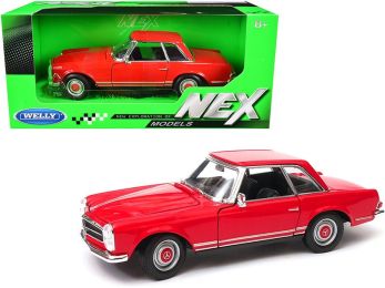 1963 Mercedes Benz 230SL Coupe Red \NEX Models\" 1/24 Diecast Model Car by Welly"""