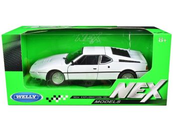 BMW M1 Coupe White \NEX Models\" 1/24 Diecast Model Car by Welly"""