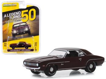 1969 Chevrolet COPO Camaro \COPO Turns 50\" Burgundy \""Anniversary Collection\"" Series 8 1/64 Diecast Model Car by Greenlight"""
