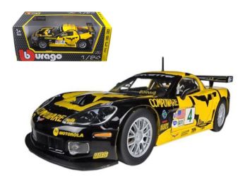 Chevrolet Corvette C6R #4 Black and Yellow 1/24 Diecast Model Car by Bburago