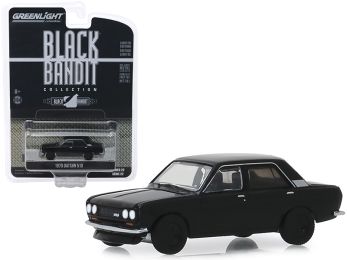 1970 Datsun 510 4-Door Sedan \Black Bandit\" Series 22 1/64 Diecast Model Car by Greenlight"""