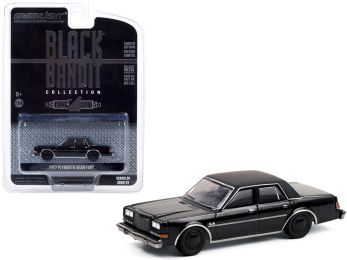 1987 Plymouth Gran Fury \Black Bandit\" Series 24 1/64 Diecast Model Car by Greenlight"""