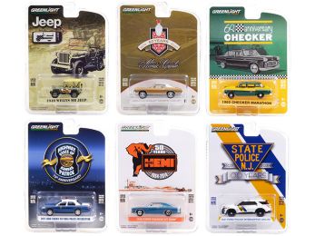 Anniversary Collection Set of 6 pieces Series 12 1/64 Diecast Model Cars by Greenlight
