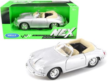 Porsche 356B Roadster Silver \NEX Models\" 1/24 Diecast Model Car by Welly"""