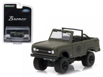 1977 Ford Bronco Military Tribute \Sarge 77\" Hobby Exclusive 1/64 Diecast Model Car by Greenlight"""