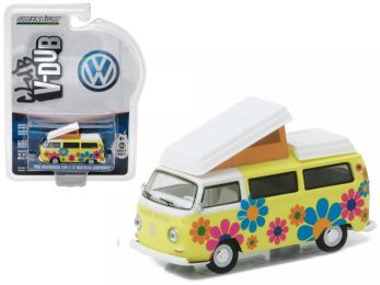 1968 Volkswagen Type 2 T2 Westfalia Campmobile Hippie Dippy Weather Van 1/64 Diecast Model by Greenlight