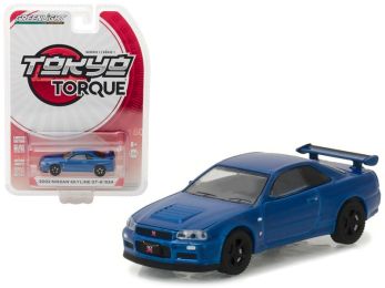 2002 Nissan Skyline GT-R R34 Bayside Blue Tokyo Torque Series 1 1/64 Diecast Model Car by Greenlight