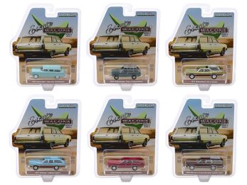 \Estate Wagons\" 6 piece Set Series 4 1/64 Diecast Model Cars by Greenlight"""