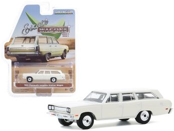 1969 Plymouth Satellite Station Wagon Alpine White \Estate Wagons\" Series 5 1/64 Diecast Model Car by Greenlight"""
