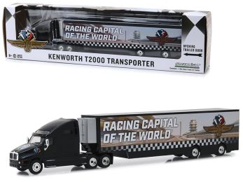 Kenworth T2000 Transporter \Indianapolis Motor Speedway Wheel & Wings & Flag\" \""Hobby Exclusive\"" 1/64 Diecast Model by Greenlight"""