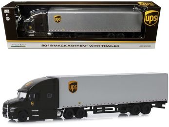 2019 Mack Anthem with Trailer \United Parcel Service\" (UPS) Brown and Silver 1/64 Diecast Model by Greenlight"""