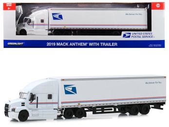 2019 Mack Anthem 18 Wheeler Tractor-Trailer \USPS\" (United States Postal Service) \""We Deliver For You\"" 1/64 Diecast Model by Greenlight"""