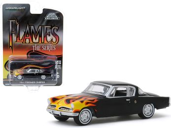 1954 Studebaker Champion Black with Flames \Flames The Series\" \""Hobby Exclusive\"" 1/64 Diecast Model Car by Greenlight"""