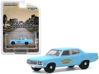 1971 AMC Matador Bright Blue \Tri-Counties Bonding Company\" \""Hobby Exclusive\"" 1/64 Diecast Model Car by Greenlight"""