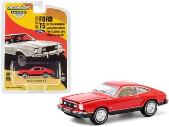 1976 Ford T5 Vermilion Red with Black Bottom \Hobby Exclusive\" 1/64 Diecast Model Car by Greenlight"""