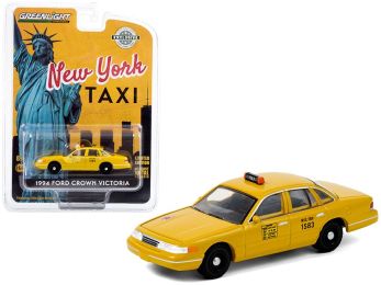 1994 Ford Crown Victoria Yellow \NYC Taxi\" (New York City) \""Hobby Exclusive\"" 1/64 Diecast Model Car by Greenlight"""