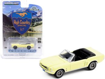 1967 Ford Mustang Convertible Aspen Gold \High Country Special\" \""Hobby Exclusive\"" 1/64 Diecast Model Car by Greenlight"""
