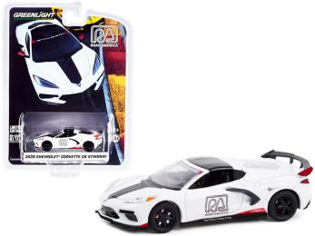 2020 Chevrolet Corvette C8 Stingray White and Black Road America Official Pace Car Hobby Exclusive 1/64 Diecast Model Car by Greenlight