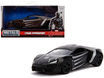 Lykan Hypersport \Black Panther\" Theme \""Marvel\"" Series 1/32 Diecast Model Car by Jada"""