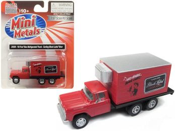 1960 Ford Box (Reefer) Refrigerated Truck \Carling Black Label Beer\" Red 1/87 (HO) Scale Model by Classic Metal Works"""