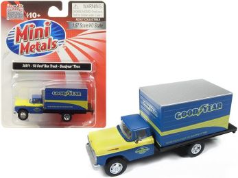1960 Ford Box Truck \Goodyear\" Blue 1/87 (HO) Scale Model by Classic Metal Works"""