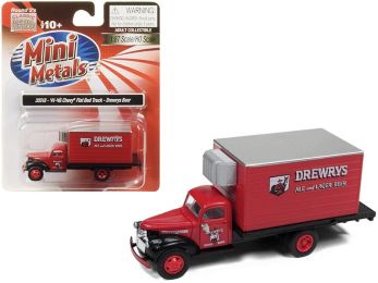 1941-1946 Chevrolet Box (Reefer) Refrigerated Truck \Drewrys Ale and Lager Beer\" Red 1/87 (HO) Scale Model by Classic Metal Works"""