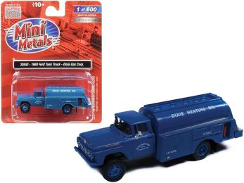 1960 Ford Tank Truck \Dixie Gas Corp.\" Blue 1/87 (HO) Scale Model by Classic Metal Works"""