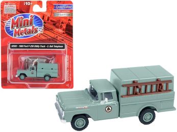 1960 Ford F-250 Utility Truck \Southern Bell Telephone\" Gray 1/87 (HO) Scale Model by Classic Metal Works"""