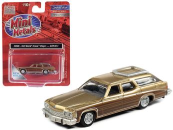 1974 Buick Estate Wagon Gold Mist Metallic with Woodgrain Sides 1/87 (HO) Scale Model Car by Classic Metal Works
