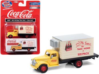 1941-1946 Chevrolet Box Truck Yellow and Cream \Coca-Cola\" 1/87 (HO) Scale Model by Classic Metal Works"""