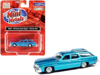 1976 Buick Estate Wagon Potomac Blue Metallic 1/87 (HO) Scale Model Car by Classic Metal Works