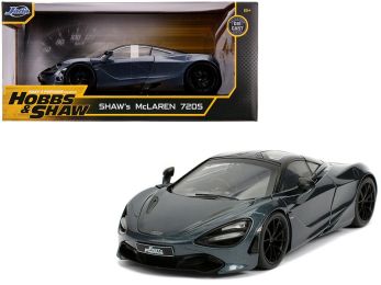 Shaw\'s McLaren 720S RHD (Right Hand Drive) Metallic Gray \Fast & Furious Presents: Hobbs & Shaw\" (2019) Movie 1/24 Diecast Model Car by Jada"""
