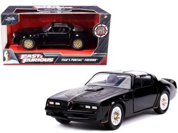 Tego's Pontiac Firebird Black with Gold Stripes and Hood Bird Fast & Furious Series 1/32 Diecast Model Car by Jada